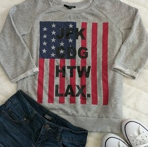 American Flag ☀️5/$15!🌴 Top Blouse 3/4 Sleeve Med